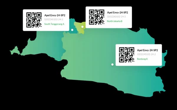 Product tracking map based on QR scans by region