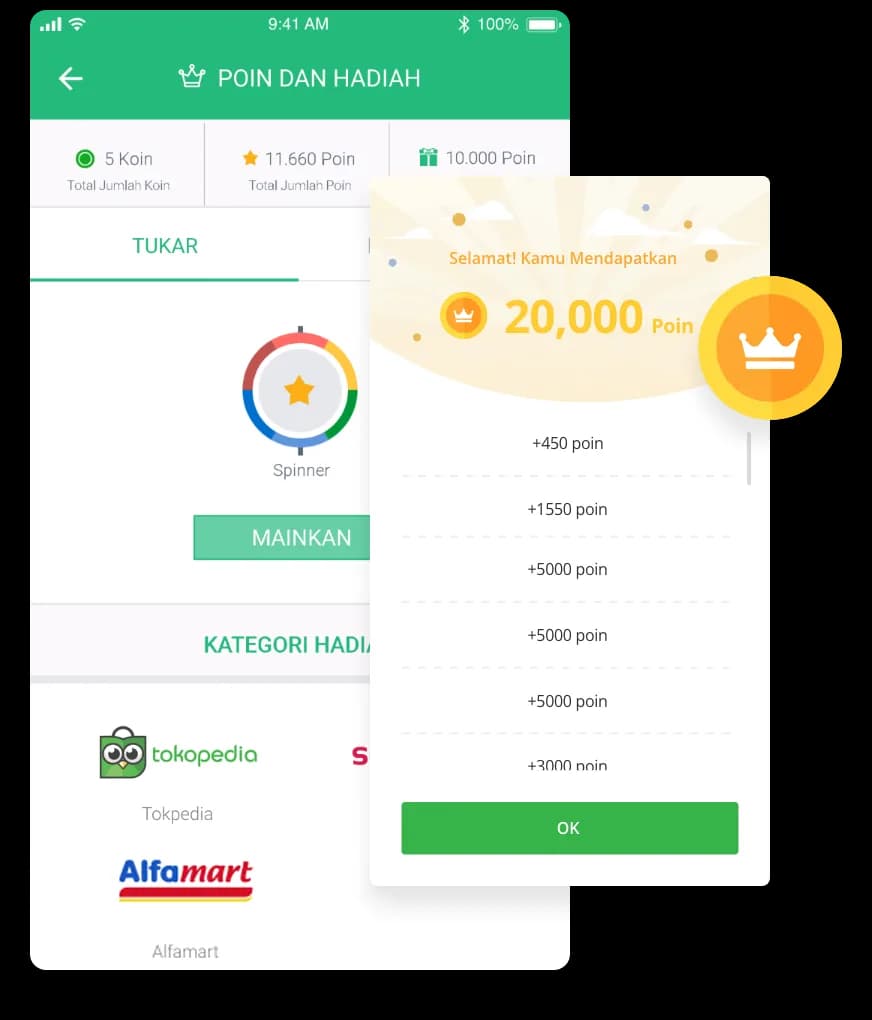 Loyalty points collected by scanning product QR codes