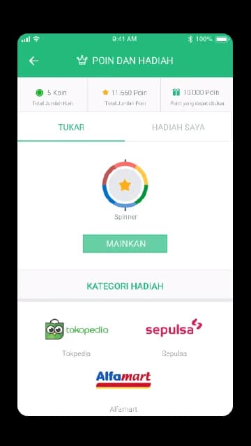 Retailer loyalty points and rewards screen