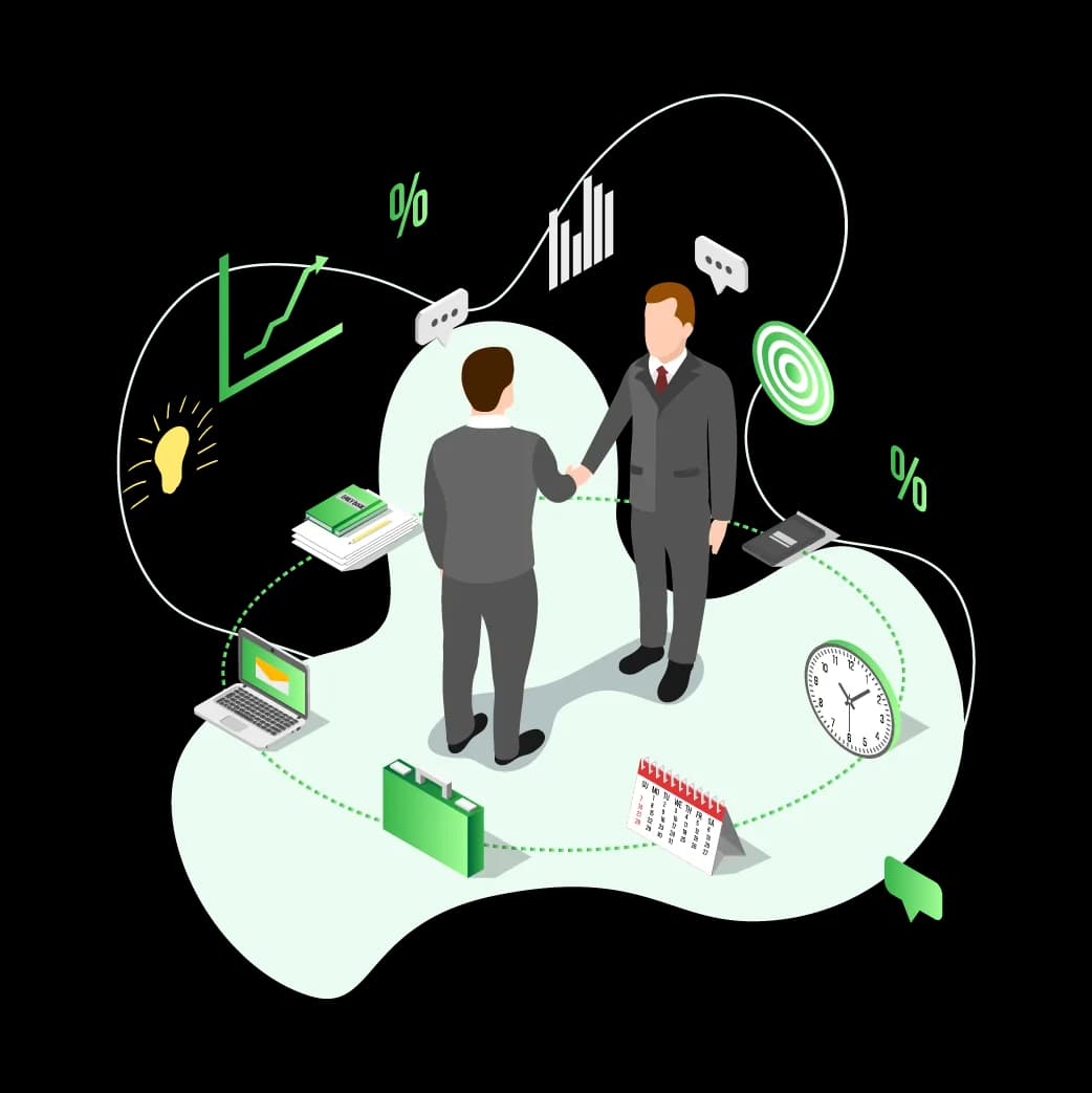 Illustration of a team planning operational strategy with data
