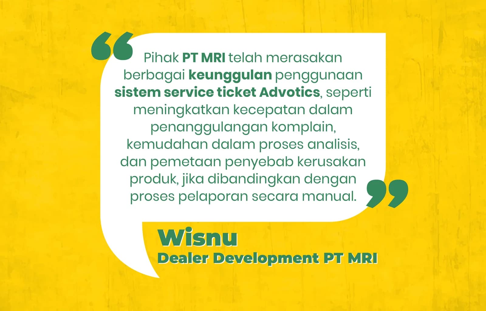 penggunaan fitur service ticket advotics - PT Mitra Rubber Industries