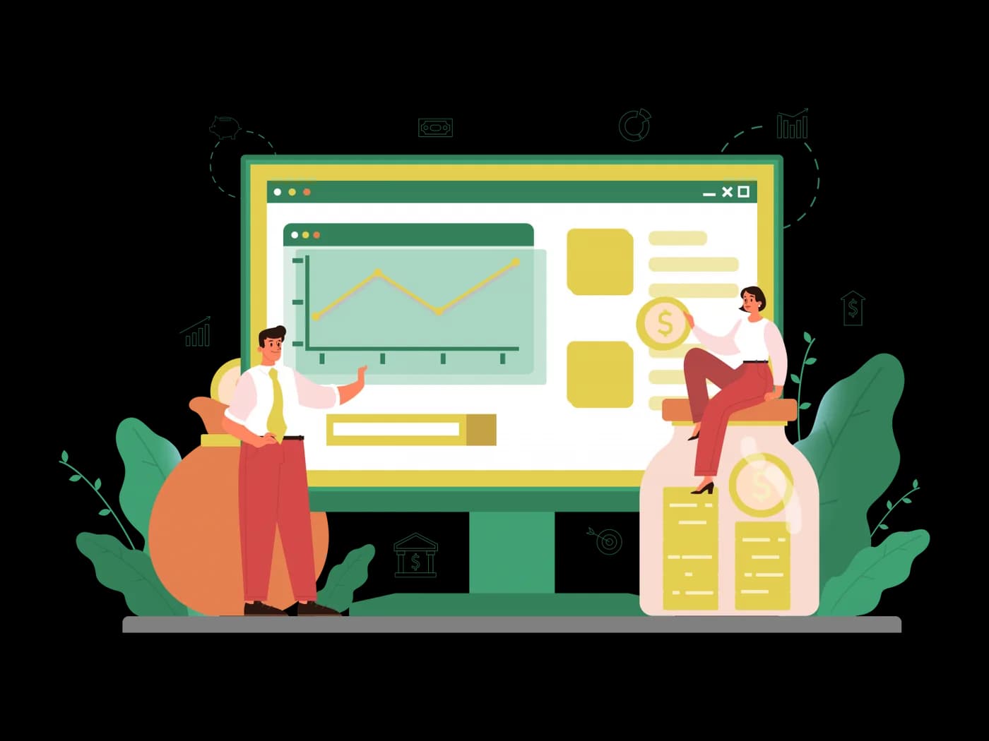 Ilustrasi kolaborasi partner bersama tim Advotics